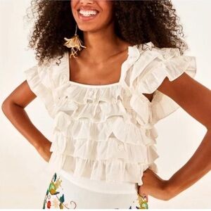 Farm Rio Women’s Ruffled Square-Neck Top